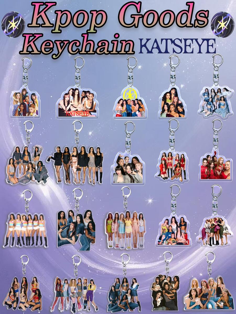 KATSEYE Keychain, Sophia, Lara, Chanelle, Daniela, Yoonchae, Manon, New Album & Songs, Kpop Fans Merch Goods, Acrylic 2D Keychain, Concert Fangoods, Christmas Gift, Small Gift, Collectible - Multicolor - View 1
