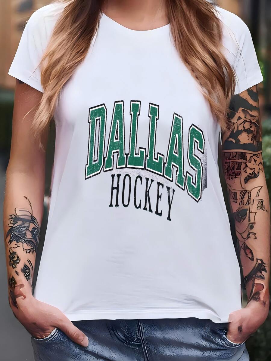 Womens Vintage Style Hockey Crewneck Sweatshirt, Ice Hockey Hoodie, 2025 Hockey Shirt, Playoff Hockey Hoodie T-shirt - Blanco - Ver 1