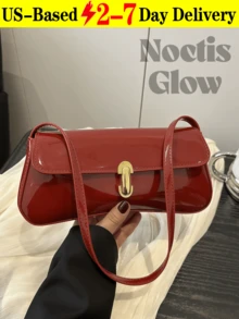 Women's Vintage Faux Oiled Leather Underarm Shoulder Bag With Buckle Metal Decor. It's An Elegant Underarm Shoulder Bag, Suitable For Dating, Outing, Party, Work, And Commute. This Retro - Inspired Vintage Bag For Women Can Also Be Used As A Valentine's Day, Thanksgiving, Or Christmas Gift. - 彩色 - 查看 16