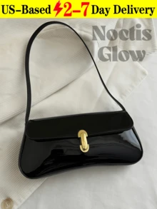 Women's Vintage Faux Oiled Leather Underarm Shoulder Bag With Buckle Metal Decor. It's An Elegant Underarm Shoulder Bag, Suitable For Dating, Outing, Party, Work, And Commute. This Retro - Inspired Vintage Bag For Women Can Also Be Used As A Valentine's Day, Thanksgiving, Or Christmas Gift. - 彩色 - 查看 1