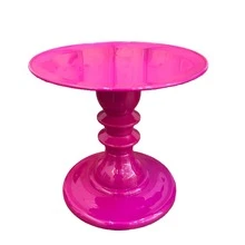 Mosaic Plate With Turned Base, 19.5 X 22 Cm, Decorative, ABS Plastic - Fucsia - View 1