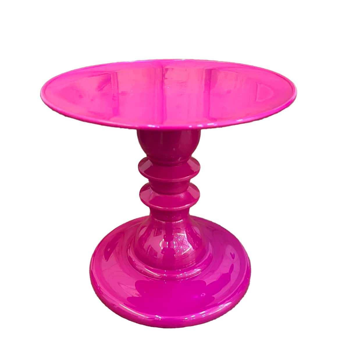 Mosaic Plate With Turned Base, 19.5 X 22 Cm, Decorative, ABS Plastic - Fucsia - View 1