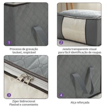 Organizer Bag For Blanket, Large Wardrobe Organizer Box For Coats, Dustproof And Moisture-Proof Clothes Box. - 5 Units - View 9