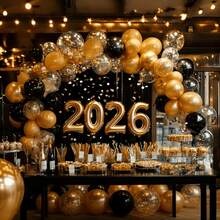 60pcs Gold & Black Metallic Latex Balloon Set, 12-Inch Metallic Confetti Balloons, Photo Props, Decoration For Birthday, Wedding, Valentine's Day, Mother's Day, Graduation, Bachelor Party, Celebration