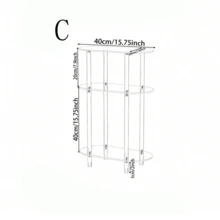 亚克力椭圆边桌，2/3层小型立式茶几，窄边桌，客厅边桌，沙发桌，沙发旁，客厅和卧室床头柜，易于组装，节省空间 - 彩色 - 查看 7