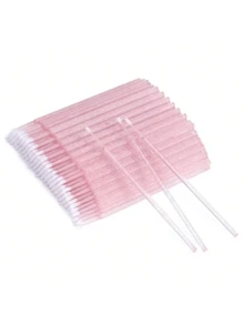 100pcs/Pack Micro Eyelash Brushes - Black Micro Mascara Wands - Disposable Micro Brushes - Micro Eyelash Lift Brushes - Ultra Fine Fiber Lash Brushes, Suitable For Eyelashes, Eyebrows, Eyeshadow, Can Be Used As Spiral Brushes.,Giveaways - Pink - View 3