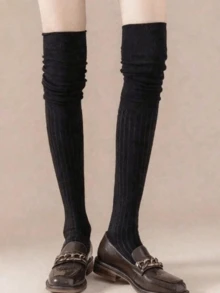 1/3双装女士过膝长袜，薄款过膝袜，适合夏季、春秋季、孕妇穿着，防滑不勒腿，可搭配过膝靴、JK裙，冬季亦可打造Y2K风格。 - 彩色 - 查看 7