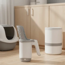 多功能猫狗砂铲带垃圾桶，家用砂铲带垃圾袋，宠物厕所砂铲垃圾桶拾取器，宠物主人必备工具，宠物清洁用品 - 彩色 - 查看 4