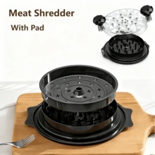 Chicken Shredder, 2026 Pro Chicken Breast Shredder Tool Twist Large,  Double Layer,Visible Meat Shredder Machine With Widened Anti Slip Mat Fix, Suitable For Tocas, Buffalo Chicken Dip, Dishwasher Washable - 黑色 - 查看 11