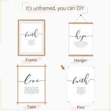 3件套无框“信、望、爱”圣经经文帆布海报，经文墙饰，基督教装饰，耶利米书29:11，家居装饰，艺术墙画礼品，卧室、客厅、餐厅、走廊、家庭和宿舍墙面装饰 - 黑與白 - 查看 11