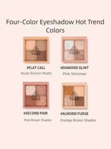 3ce 4-Color Eyeshadow Palette, Matte & Shimmer Finishes, Everyday Makeup - Diamond Glint - Half Sugar Powder Diamond Palette - View 4