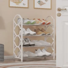 One Four-Tier Multi-Functional Shoe Rack/Storage Shelf For Entryways And Shoe Storage.Space-Saving Floor Design,Easy To Install, Durable And Rust-Proof. Suitable For Bedroom,Bathroom, Entryway, Hallway,Bedroom, Dormitory, And Living Room Shoe Storage - Multicolor - View 8