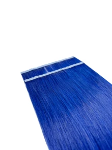 12-24英寸迷你胶带式真人发接发，直发，10片装，机器接发，Remy真人发，隐形胶带接发 - SBlue - 查看 3