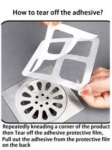 50pcs/30pcs/10pcs/5pcs Disposable Bathroom Sink Hair Catcher, Self-Adhesive Drain Cover, Reusable Shower And Bathtub Hair Catcher, Easy To Install Drain Filter Stickers For Kitchen Sink, Laundry Room, Effectively Block Hair And Prevent Insects, Bathroom Cleaning, Disposable - 銀色 - 查看 5