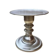 Mosaic Plate With Turned Base, 19.5 X 22 Cm, Decorative, ABS Plastic - Silver - View 2