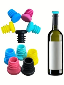 4/6pcs Silicone Bottle Caps, Durable & Leak-Proof Screw-Top Silicone Sealing Plugs - Multicolor - View 2