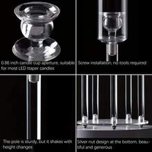 2Pcs 5 Arm Acrylic Floor Candelabra,45.7inch Tall Clear Transparent Taper Candle Holders For Weddings, Mother's Day Parties, Home Decor,Elegant Candlestick Holder Centerpiece Indoor Outdoor Use, Fit 0.82'' LED Candle - 燭台透明 - 查看 3