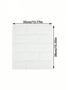 12pcs/6pcs 3D Wallpaper, Vinyl Wall Stickers, Faux Brick Texture, Bedroom Home Decor, Living Room TV Background, Wallpaper Renewal, 3D Stickers, Brick Pattern, Easy To Stick, Replaceable, Waterproof, Trimmable, Simple DIY, Indoor Decorative Stickers, Wall Decals, Living Room, Kitchen - White - View 5