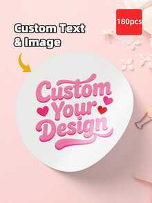 1-180pcs Customized Personalized Labels - Waterproof Transparent Stickers, Can Print Any Design, Image, Logo And Text, Thank You Labels And Business Seals, Suitable For Gift Packaging, Laptops, Books, Boxes, Ideal For Giving To Family, Friends, Colleagues, Teachers, Also Suitable For New Year, Back To School Season And Daily Use. - Multicolor 2 - View 29