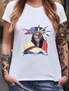 Womens Vintage 90s The Mountain Tshirt Size L T-shirt - Blanco - Ver 2