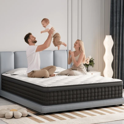  DreamFit Colchón Híbrido Ortopedico,Colchon King Size,Espuma de Alta Densidad Memory Foam En Caja,Transpirabilidad,Antialérgico,Antibacteriana,Antiácaros,Resistente a la humedad,Certificado CertiPUR-US®, Colchones Espuma, Colchon Resortes