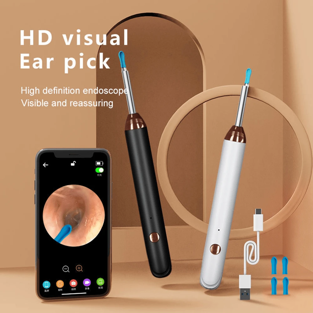 Tinsol 130mAh 长效智能可视耳镜清洁器，带摄像头，1296P 耳内窥镜，USB-C 可充电内窥镜耳垢清除工具，耳塞摄像头，医疗保健