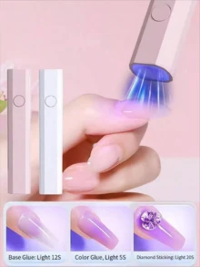 1pc Handheld UV Nail Lamp, Mini Nail Dryer, Portable LED Nail Light, Cordless Rechargeable USB Quick Curing Nail Dryer Machine, Pink Rechargeable Nail Curing Light, Small Portable Battery Powered Mini Nail Lamp, Handheld Phototherapy Lamp - Multicolor - View 11