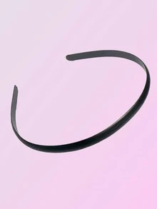 白色简约时尚纯色防滑发带，男女通用，均码，家居美发配饰 - 黑色 - 查看 4