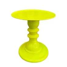 Mosaic Plate With Turned Base, 19.5 X 22 Cm, Decorative, ABS Plastic - Yellow - View 2