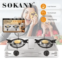 Placa de gas de doble quemador / Cuerpo de acero inoxidable, fabricada para durar y fácil de limpiar. Su eficiente diseño de combustión con llama concentrada proporciona un calor potente y uniforme, ideal tanto para saltear a alta temperatura como para cocinar a fuego lento. Cuenta con un dispositivo de integrado que se activa en caso de fallo de la llama, por lo que es la opción ideal para la cocina familiar. - Plateado - Ver 2