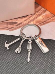 DIY Father's Day Keychain With Hammer, Screwdriver And Wrench Patterns, Mini Portable Screwdriver Set, Suitable For Camping And Outdoor Accessories - Multicolor - View 4