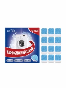 JUE FISH 12pcs/24pc Washing Machine Drum Cleaning Effervescent Tablets, Home Cleaning, Washing Machine Descaling Deep Cleaning Detergent Tablets, Clean Internal Drum And Agitator Universal, Deeply Penetrate Washing Machine Interior, Effectively Remove Stubborn Dirt And Detergent Residue Design - Multicolor - View 5