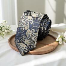 1 pieza Corbata formal de negocios para hombres, corbata casual con patrón de anacardo dorado para boda, fiesta - Multicolor - Ver 3