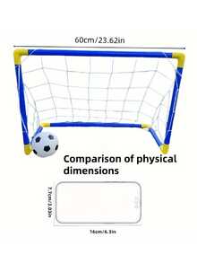 YH-DQ-3 Portería de Fútbol 2 en 1 con Balón - Set de Fútbol Portátil para Interior/Exterior, Fácil Montaje, Construcción Duradera de ABS, Perfecto para Diversión Familiar - Multicolor - Ver 8