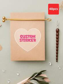 1-96张定制心形贴纸 - 透明防水防油贴纸，可定制照片、图案、标志和文字，适用于节日装饰、生日礼物、新年礼物、礼品包装、信封、情侣、家人、父母、朋友等 - 非常适合婚礼、情人节、母亲节、父亲节、生日派对、周年纪念日 - 多色2 - 查看 34