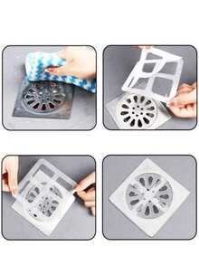 50pcs/30pcs/10pcs/5pcs Disposable Bathroom Sink Hair Catcher, Self-Adhesive Drain Cover, Reusable Shower And Bathtub Hair Catcher, Easy To Install Drain Filter Stickers For Kitchen Sink, Laundry Room, Effectively Block Hair And Prevent Insects, Bathroom Cleaning, Disposable - 銀色 - 查看 4