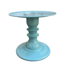 Mosaic Plate With Turned Base, 19.5 X 22 Cm, Decorative, ABS Plastic - Light Blue - View 2