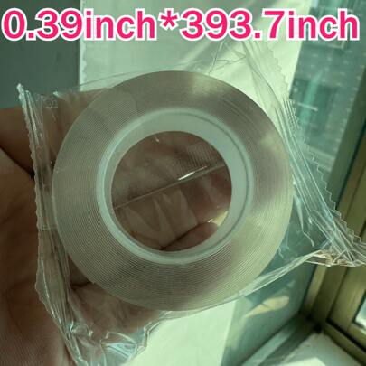 10 meter/393,7 tum superstark nano dubbelhäftande tejp, tjock, transparent, inga rester, vattentät lim för plast, trä, glas och metall - tillverkad av PE-material, hög viskositet