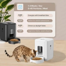 2.4G WiFi自动宠物喂食器，2升/67.64盎司智能宠物食品分配器，APP远程控制，USB充电，适用于定时喂食 - 2公升 - 查看 10