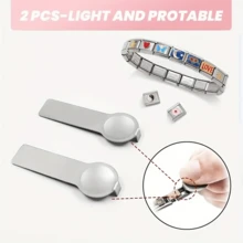 1pc Stainless Steel Bracelet Assist Tool, 1pc Italian Module Bracelet Linking Tool, Module Clasp Quick Opener, Bracelet Disassembly Tool, DIY Handcraft Accessory - Silver - View 3