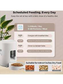 1个2升/67.64盎司自动宠物喂食器，智能WiFi可编程猫狗粮分配器，椭圆形设计，App控制，USB供电，适用于定时喂食 - 2公升 - 查看 8