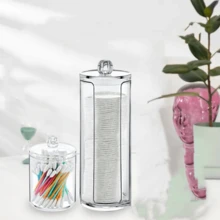 منظم لوسادة دائرية وعصا تنظيف، للحمام أو تخزين الخزانة، تنظيم وسادة المكياج والعناية الشخصية - شفاف - مشاهدة 5