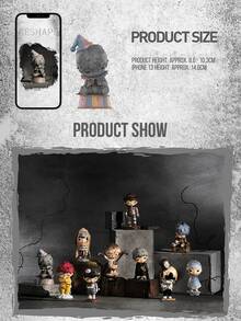 POP MART HIRONO Reconstruction Series Blind Box – 9 Regular + 1 Hidden Design Collectible Figures, Vintage Dark Industrial Style with Concrete Texture & Cracked Surface Details, Heart-Shaped Broken Motif and Dual-Color Jester, Softn, for Hat, Soft8.6 Display, Art Toy Collection and Anime Exhibitions, Perfect Gift Choice for Birthdays, Christmas, Valentine’s Day and Special Occasions for HIRONO Fans, Blind Box Collectors and Dark Aesthetic Lovers - 彩色 - 查看 3