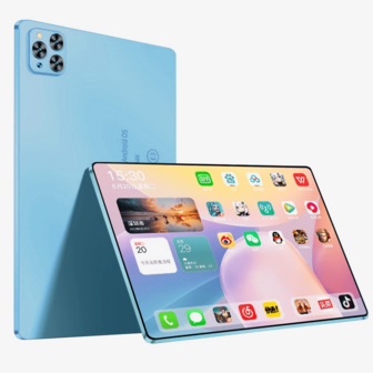 BDF New 2026 Android 12 Tablet 8 Core 2.5Ghz/8GB RAM/256GB ROM Support 256GB SD Expansion/10.1-Inch 1920*1080 LED Screen/5G.4G WIFI /Dual SIM Card Callable/8800mah/Type-C/8mp+16mp Webcam/With Leather Case, Keyboard, Stylus, Adapter, Earphones,OTC Connectors