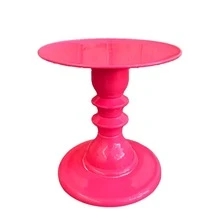 Mosaic Plate With Turned Base, 19.5 X 22 Cm, Decorative, ABS Plastic - Neon Pink - View 2