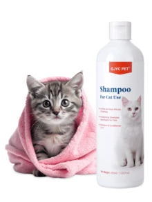 GJYC PET شامبو وبلسم للقطط 2 في 1 - صيغة لطيفة، تجربة تنظيف فاخرة، تسريح سهل، مغذي للفراء الناعم والصحي للقطط - أبيض - مشاهدة 2