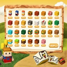 48/100/200/300pcs Magnetic Building Blocks, 0.78 Inch, Magnetic Bricks For Mining World, Farm Life, Farming And Raising Animals, Cozy Home Series Building Cubes Toy Set, STEM Educational Sensory Toys, Best Christmas, Halloween, Birthday Gift For Kids 3+ Years Old Boys And Girls, 2026 Model - Multicolor - View 9