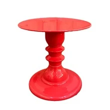 Mosaic Plate With Turned Base, 19.5 X 22 Cm, Decorative, ABS Plastic - Coral Pink - View 2