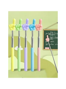 1个可伸缩趣味手指指示棒，伸缩式手指指示棒，迷你可伸缩课堂指示棒，适合教师使用，课堂用品，派对用品，返校礼物 - 彩色 - 查看 2