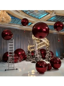4 piezas (10 Pulgadas + 15 Pulgadas + 22 Pulgadas + 32 Pulgadas) Globos de Foil Burdeos - No se necesita helio, reutilizables, base resistente, superficie reflectante, adecuados para el Día de San Valentín, boda, cumpleaños, Día de la Madre, fiesta de jardín y decoración de diversos eventos. Decoración de fiesta de cumpleaños, globos de cumpleaños, decoración de eventos, estructura duradera, globos fáciles de instalar, decoración de fiestas, decoración navideña, planificación de celebraciones. - Multicolor - Ver 6